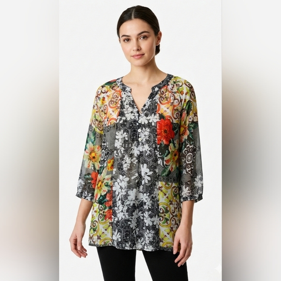 fig and flower Tops - Fig and Flower Multicolor Floral Top Size S. Excellent condition.